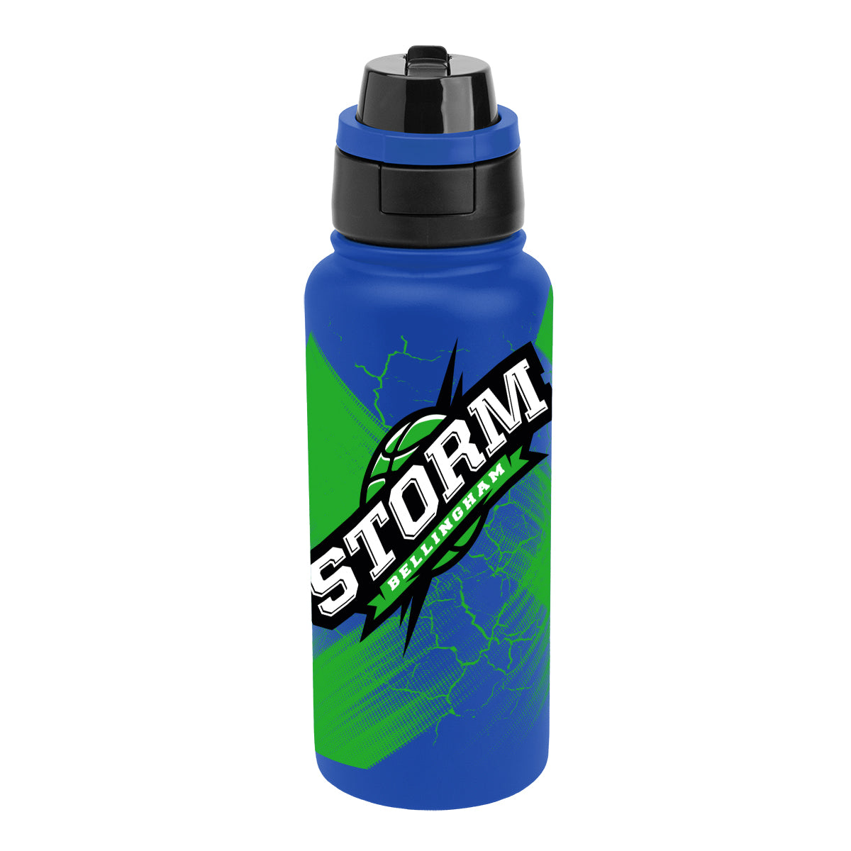 Pop Sip and Chug Recycled Stainless Steel Bottle in Full Color, 32 oz - Blue - Megabrite