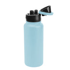 Pop Sip and Chug Recycled Stainless Steel Bottle in Full Color, 32 oz - Light Blue - Open