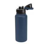 Pop Sip and Chug Recycled Stainless Steel Bottle in Full Color, 32 oz - Navy - Open