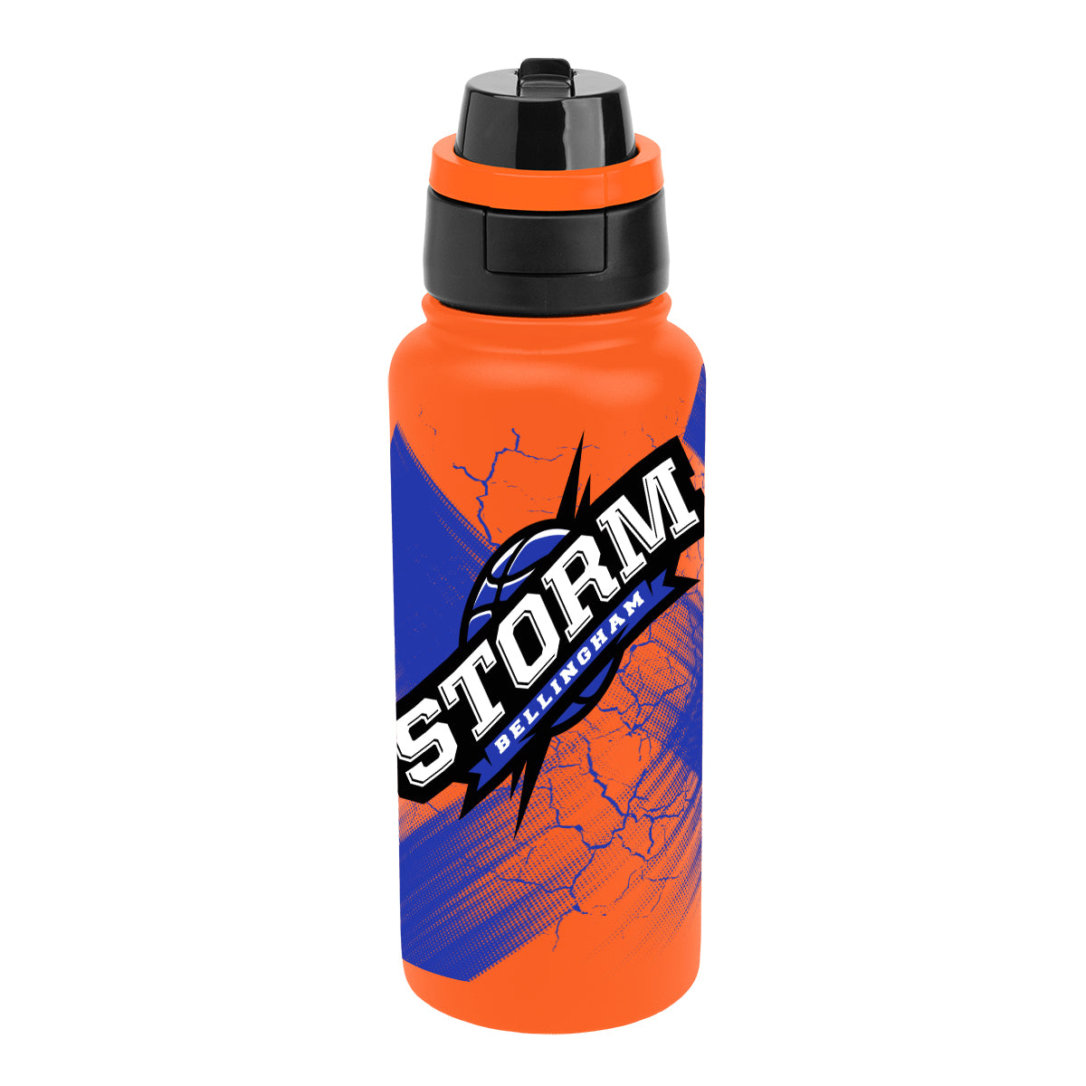 Pop Sip and Chug Recycled Stainless Steel Bottle in Full Color, 32 oz - Orange - Megabrite