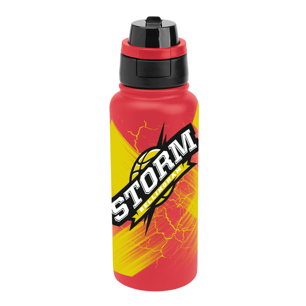 Pop Sip and Chug Recycled Stainless Steel Bottle in Full Color, 32 oz - Red - Megabrite