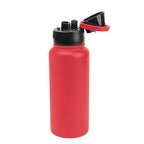 Pop Sip and Chug Recycled Stainless Steel Bottle in Full Color, 32 oz - Red - Open