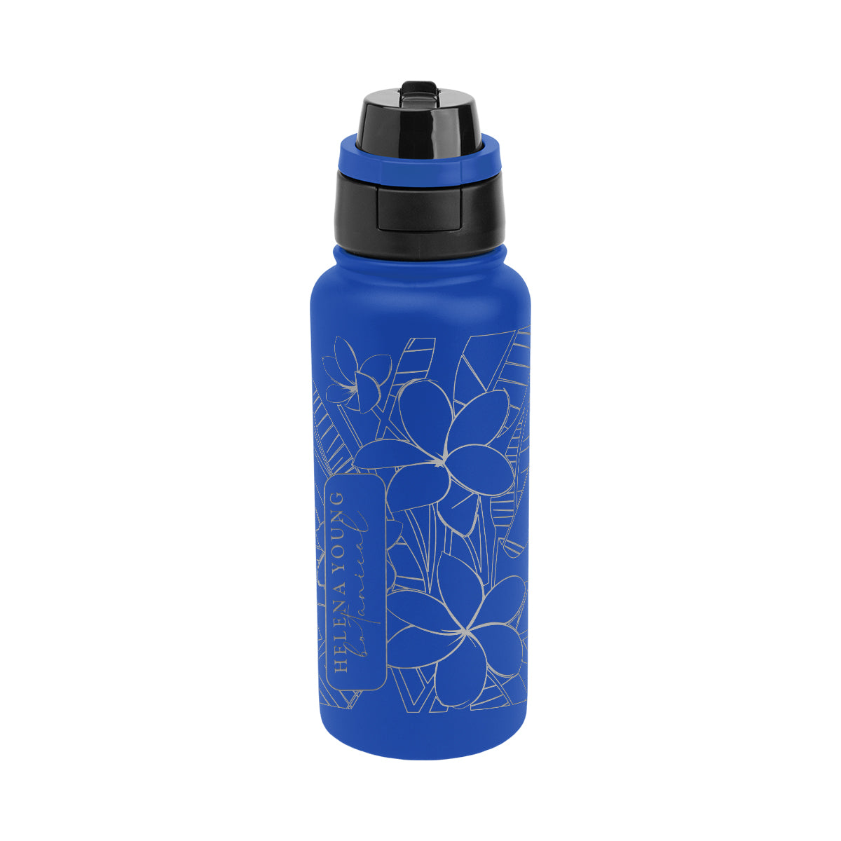 Pop Sip and Chug Recycled Steel Bottle, Laser Engraved, 32 oz - Blue - Laser