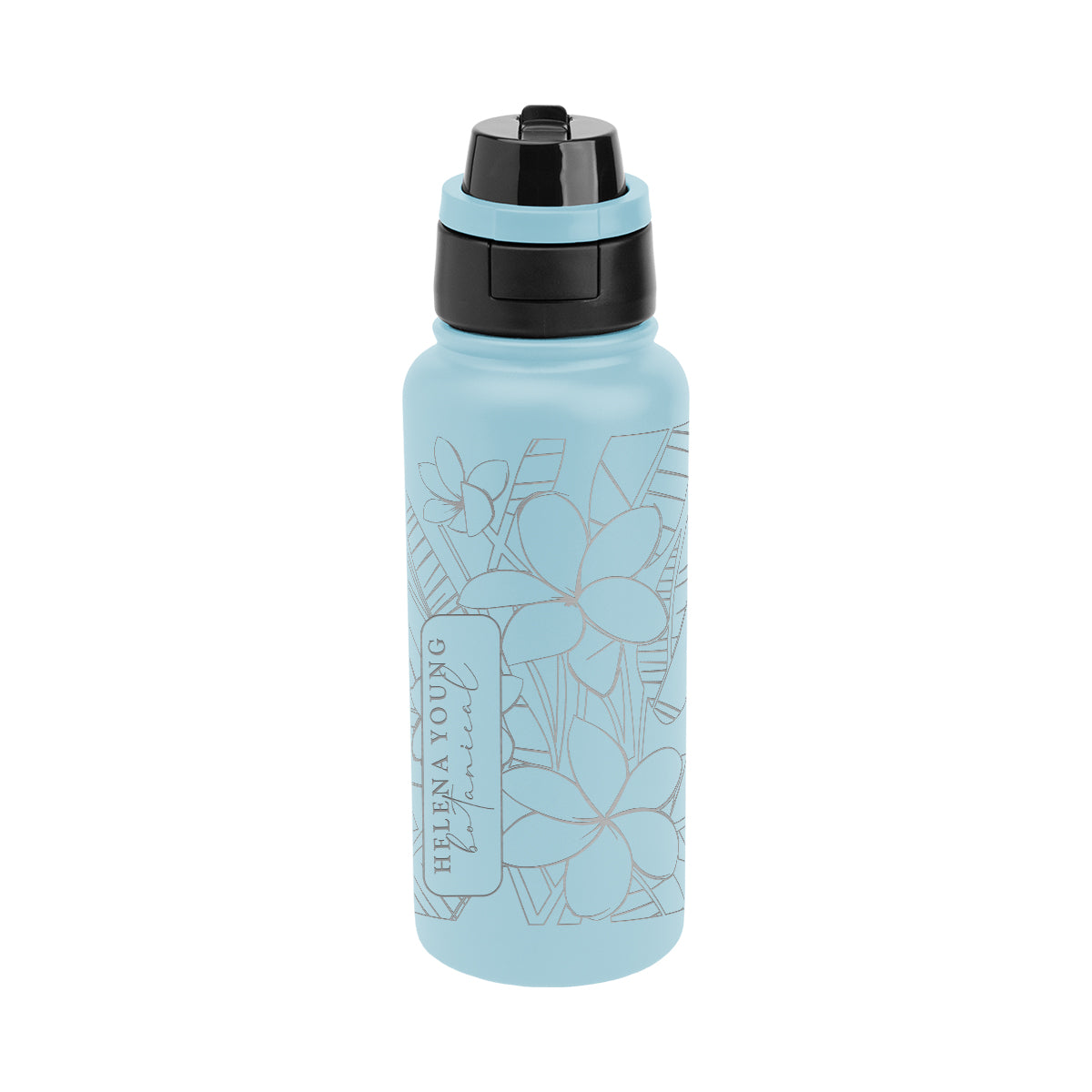 Pop Sip and Chug Recycled Steel Bottle, Laser Engraved, 32 oz - Light Blue - Laser