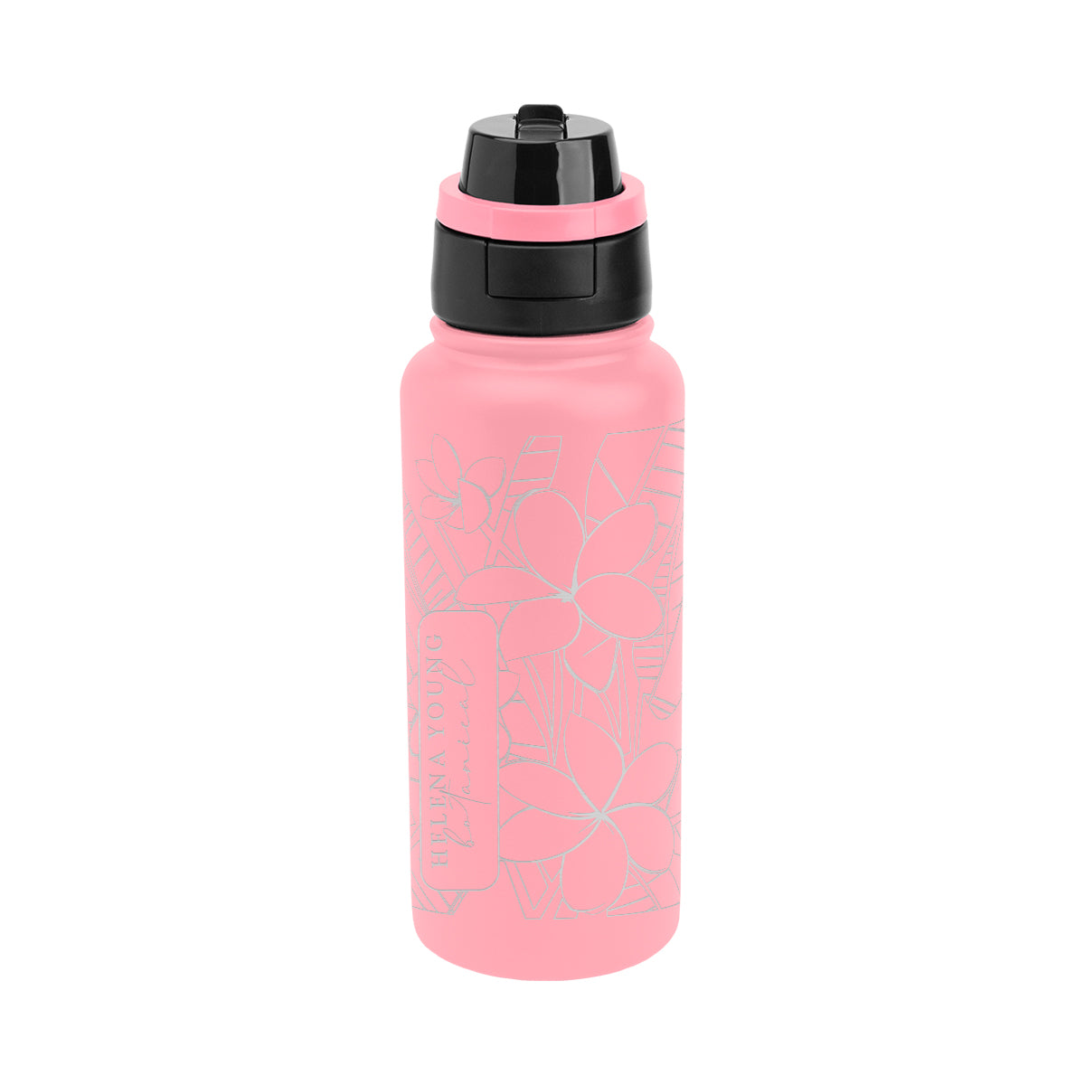 Pop Sip and Chug Recycled Steel Bottle, Laser Engraved, 32 oz - Pink - Laser