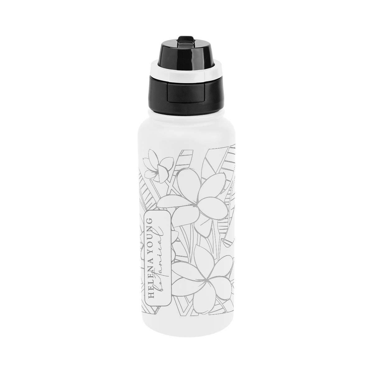 Pop Sip and Chug Recycled Steel Bottle, Laser Engraved, 32 oz - White - Laser