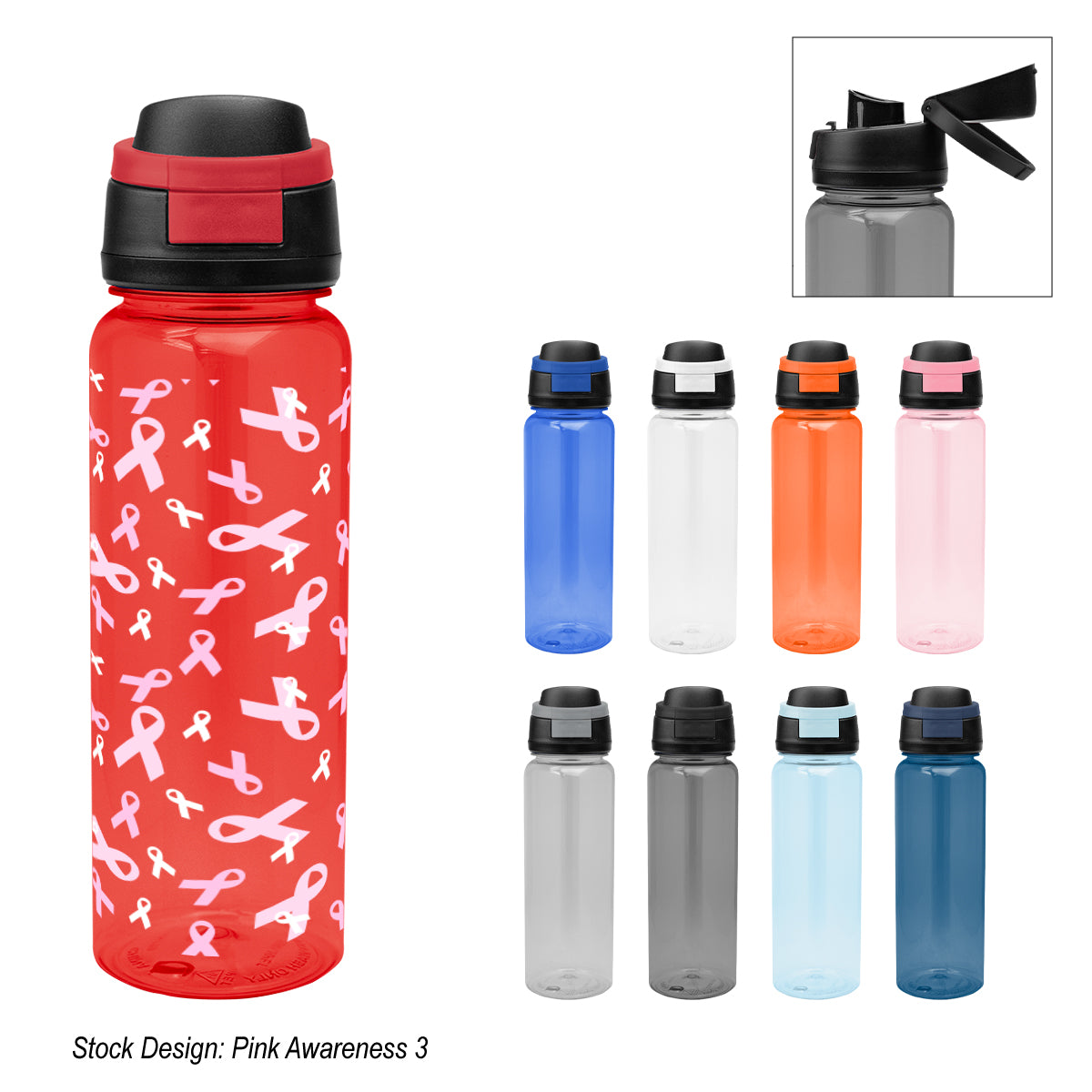 Pop Sip Bottle in Full Color, 32 oz
