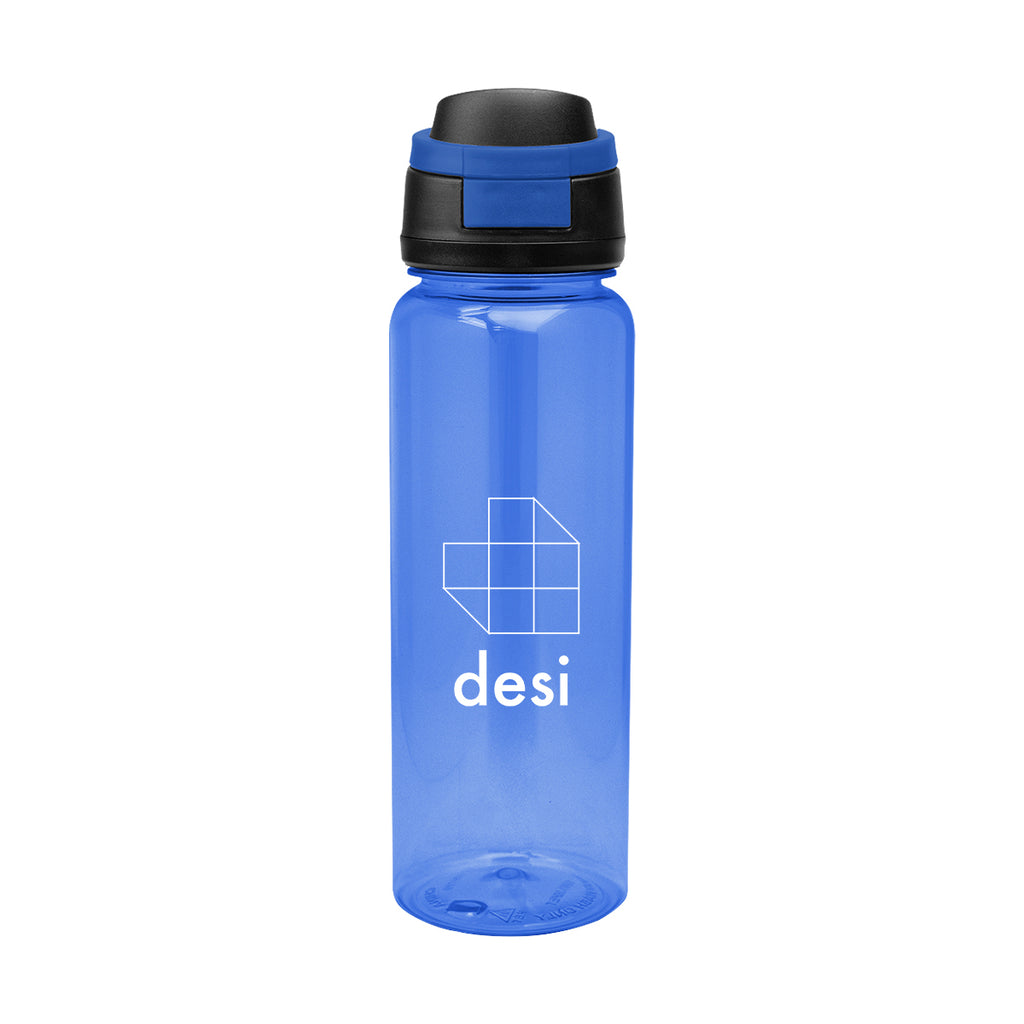 Pop Sip Bottle in Recycled PET, 32 oz - Blue - Silk Screen