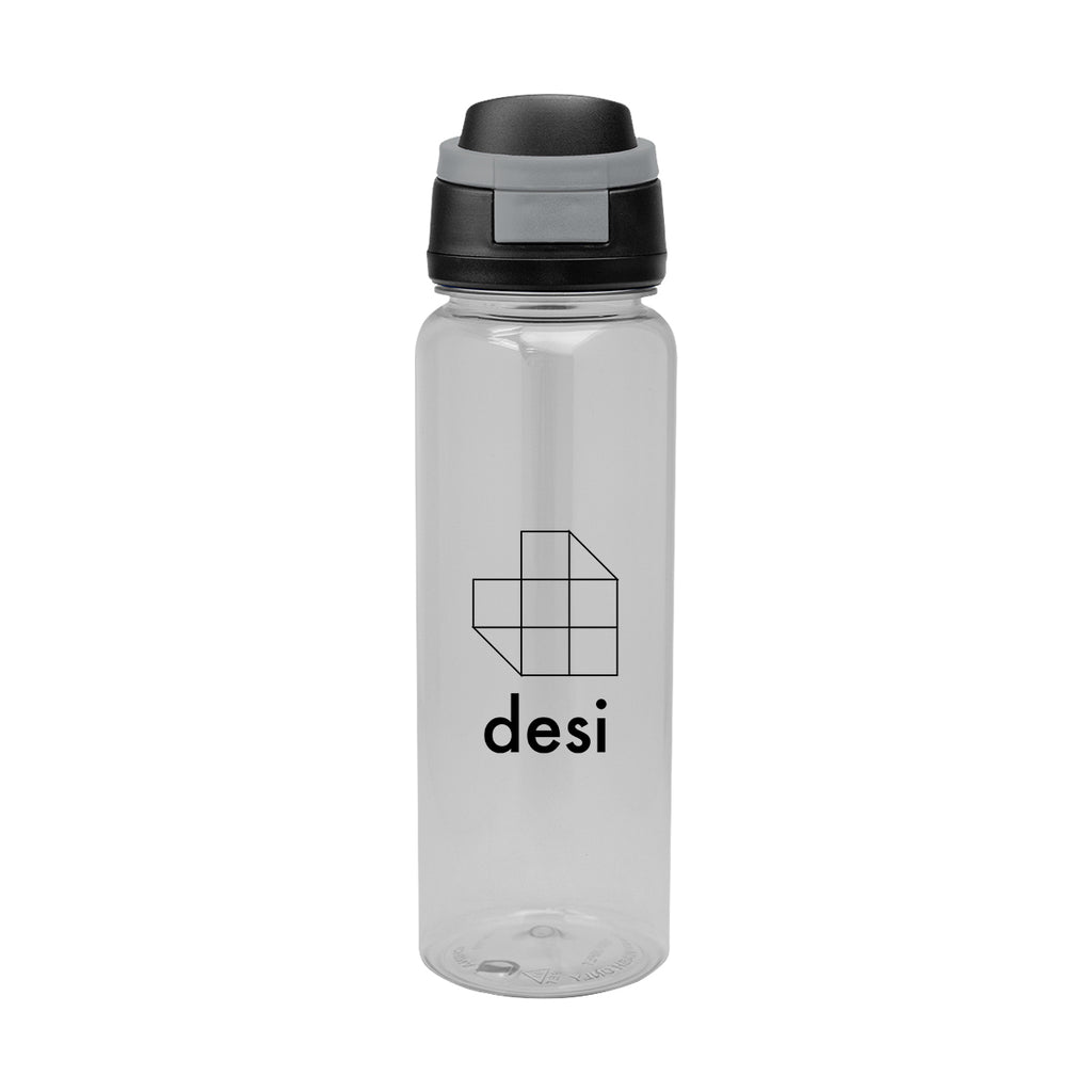 Pop Sip Bottle in Recycled PET, 32 oz - Gray - Silk Screen