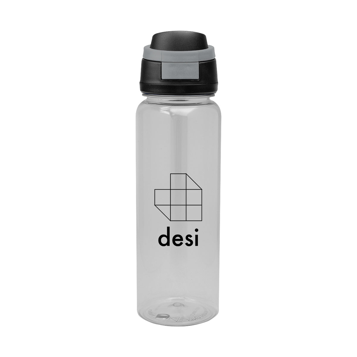 Pop Sip Bottle in Recycled PET, 32 oz - Gray - Silk Screen
