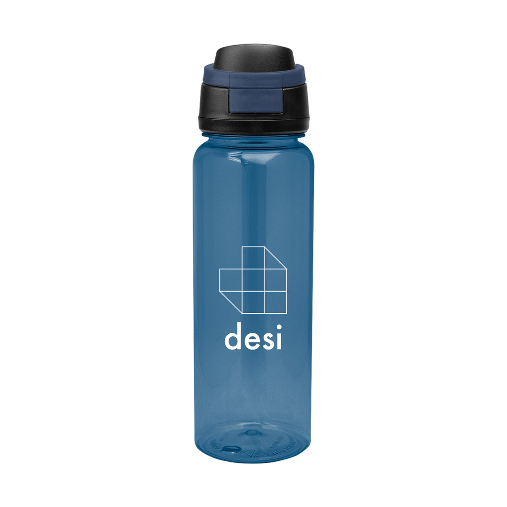 Pop Sip Bottle in Recycled PET, 32 oz - Navy - Silk Screen