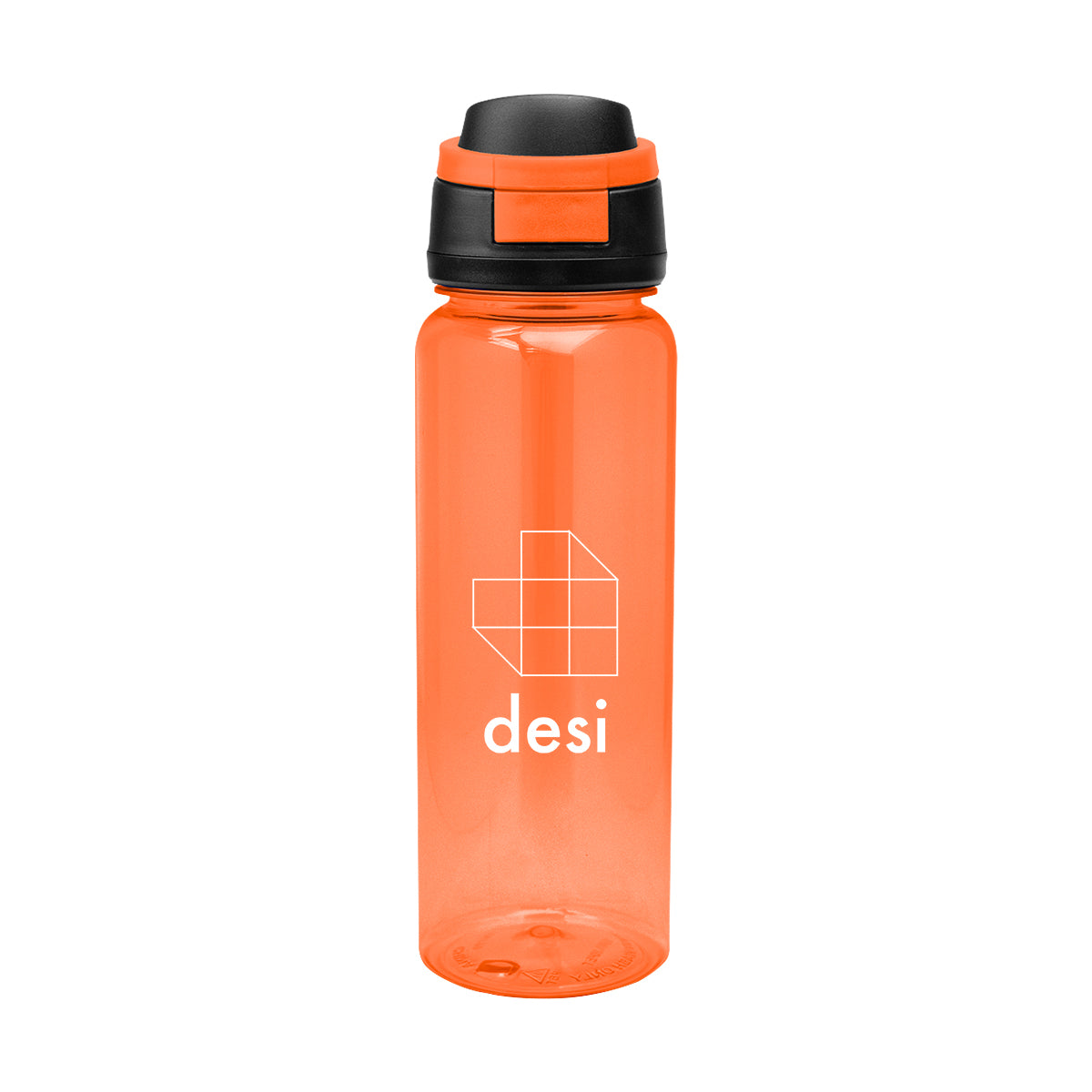 Pop Sip Bottle in Recycled PET, 32 oz - Orange - Silk Screen