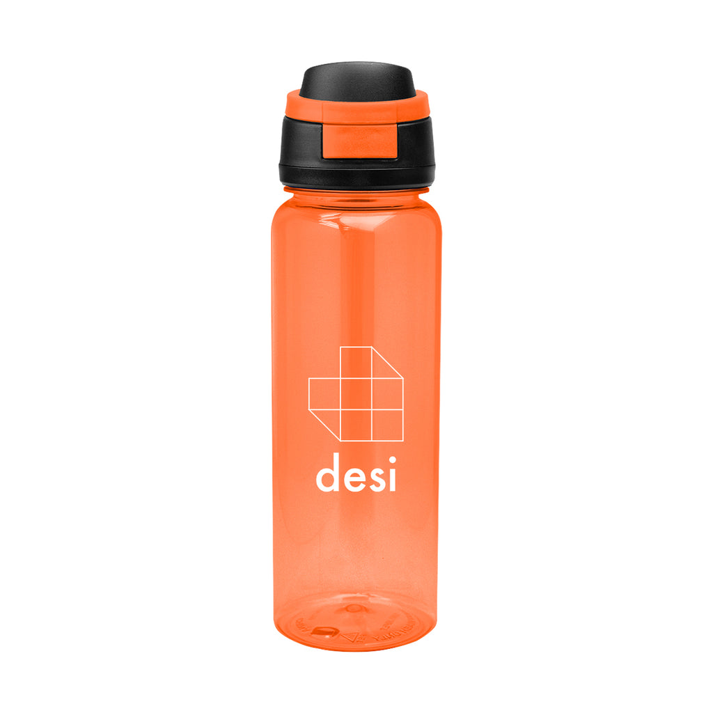 Pop Sip Bottle in Recycled PET, 32 oz - Orange - Silk Screen