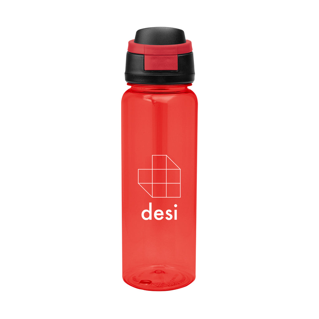 Pop Sip Bottle in Recycled PET, 32 oz - Red - Silk Screen