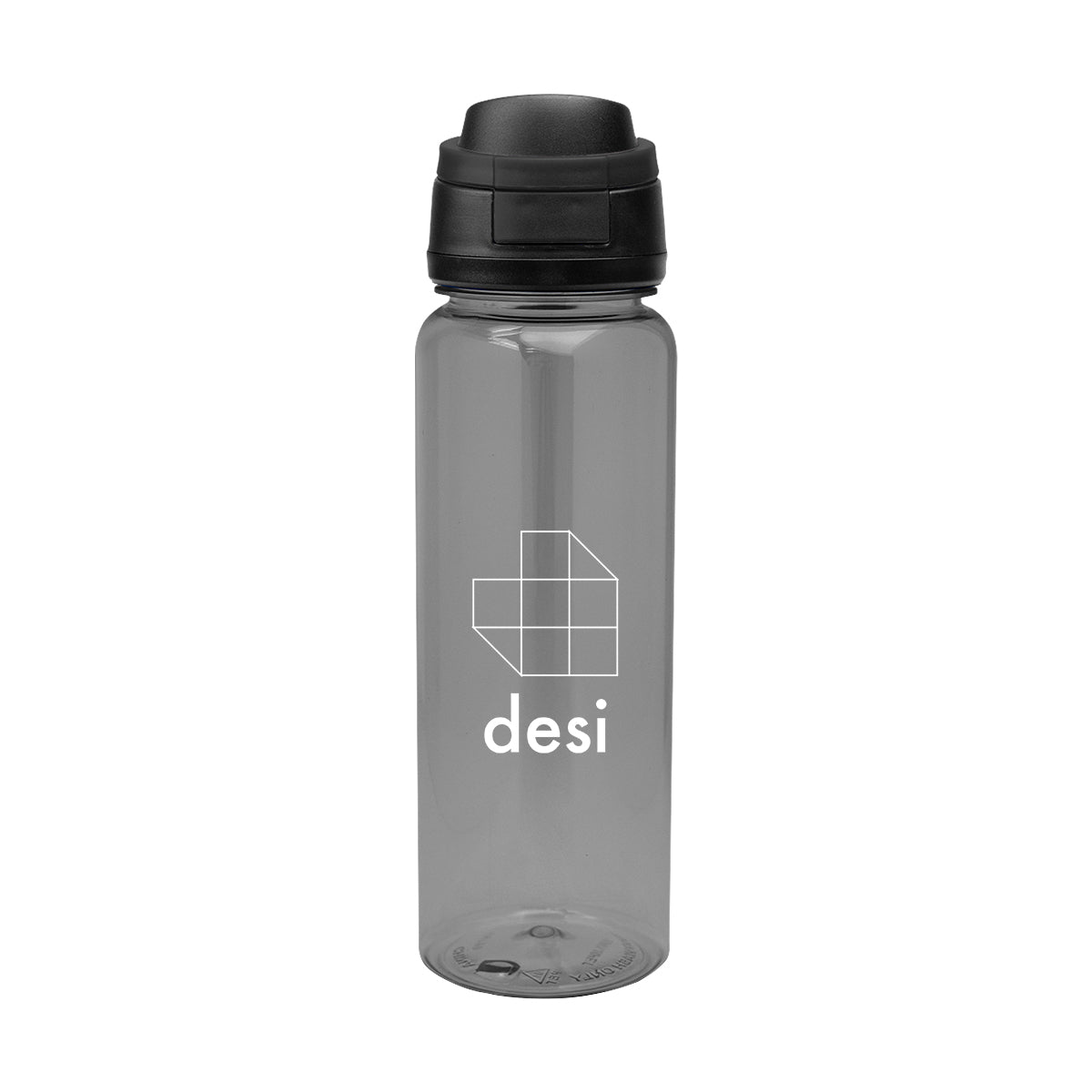 Pop Sip Bottle in Recycled PET, 32 oz - Translucent Charcoal - Silk Screen