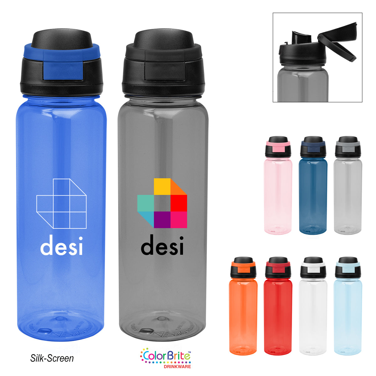 Pop Sip Bottle in Recycled PET, 32 oz