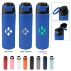 Pop Sip Recycled Stainless Steel Bottle, 24 oz - Black
