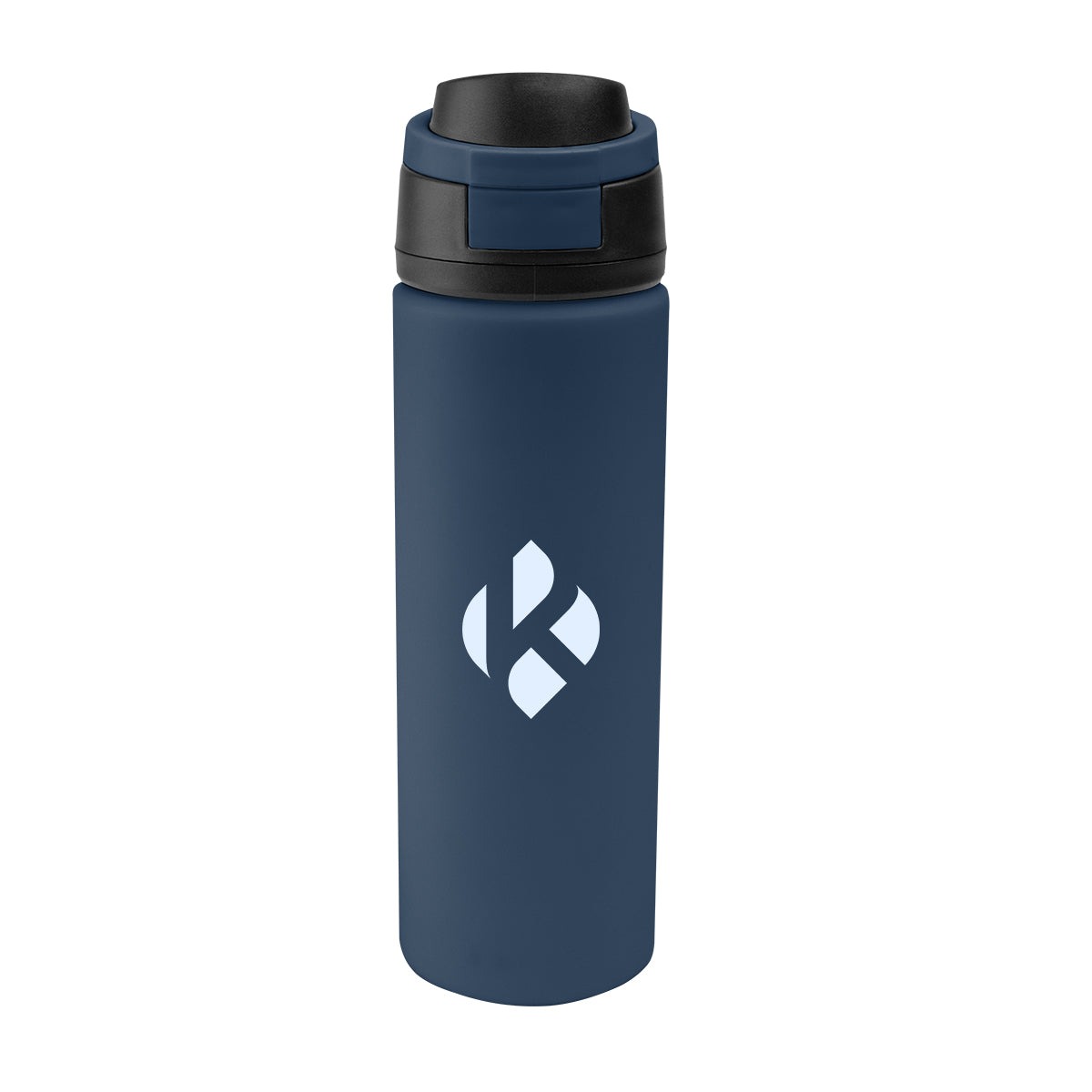 Pop Sip Recycled Stainless Steel Bottle, 24 oz - Navy - Silk Screen