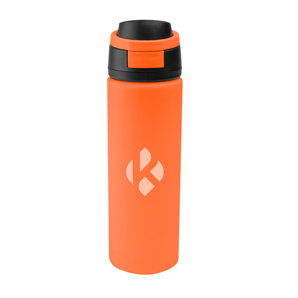 Pop Sip Recycled Stainless Steel Bottle, 24 oz - Orange - Silk Screen