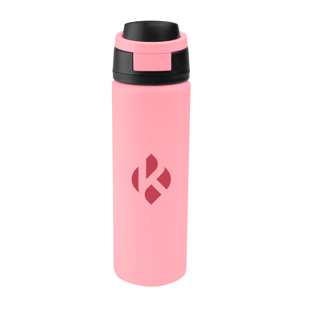 Pop Sip Recycled Stainless Steel Bottle, 24 oz - Pink - Silk Screen