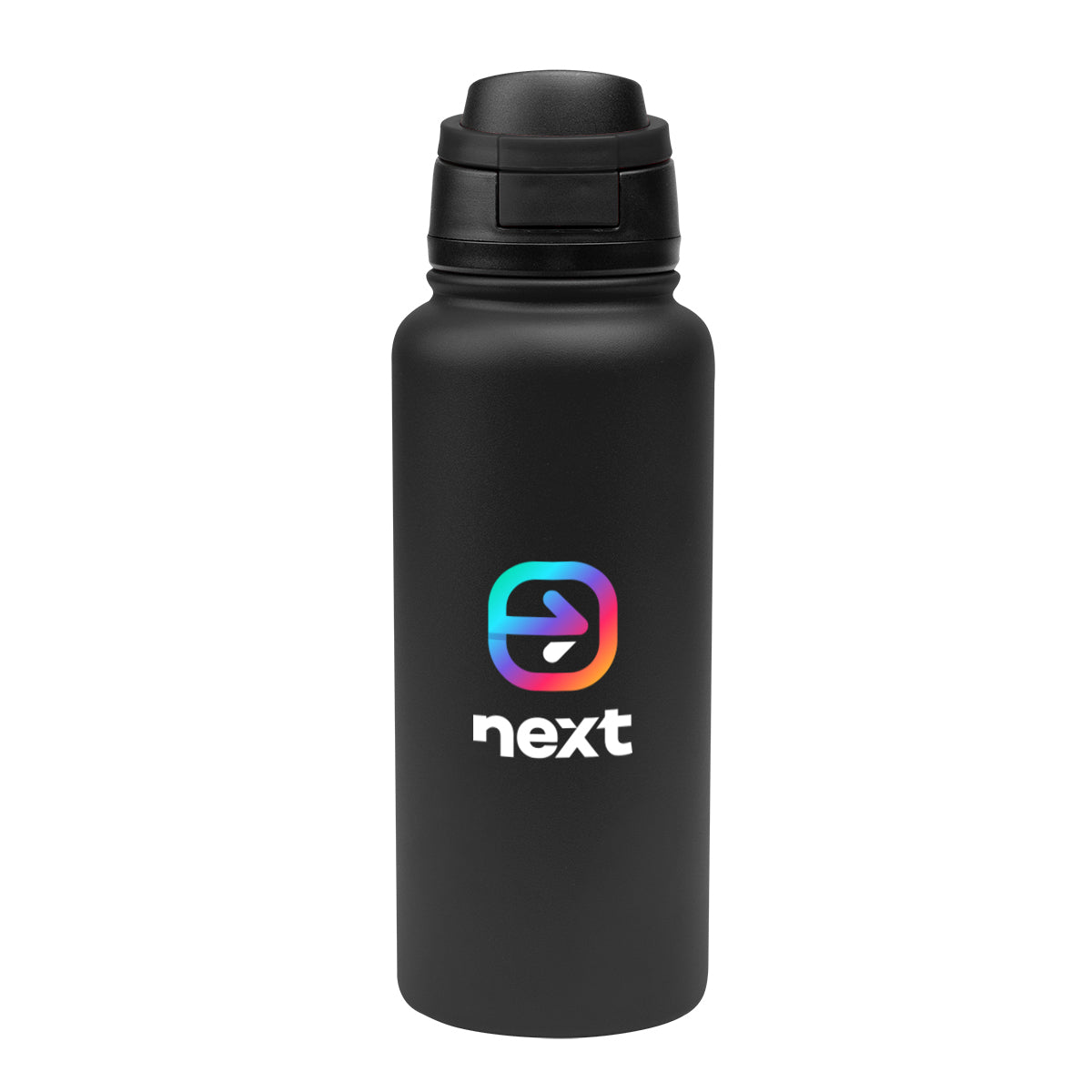 Pop Sip Recycled Stainless Steel Bottle, 32 oz - Black - Colorbrite