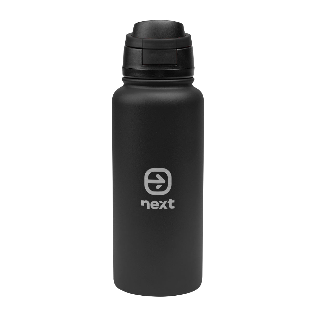 Pop Sip Recycled Stainless Steel Bottle, 32 oz - Black - Laser Engraving