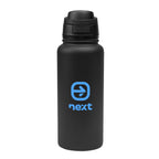 Pop Sip Recycled Stainless Steel Bottle, 32 oz - Black - Silk Screen
