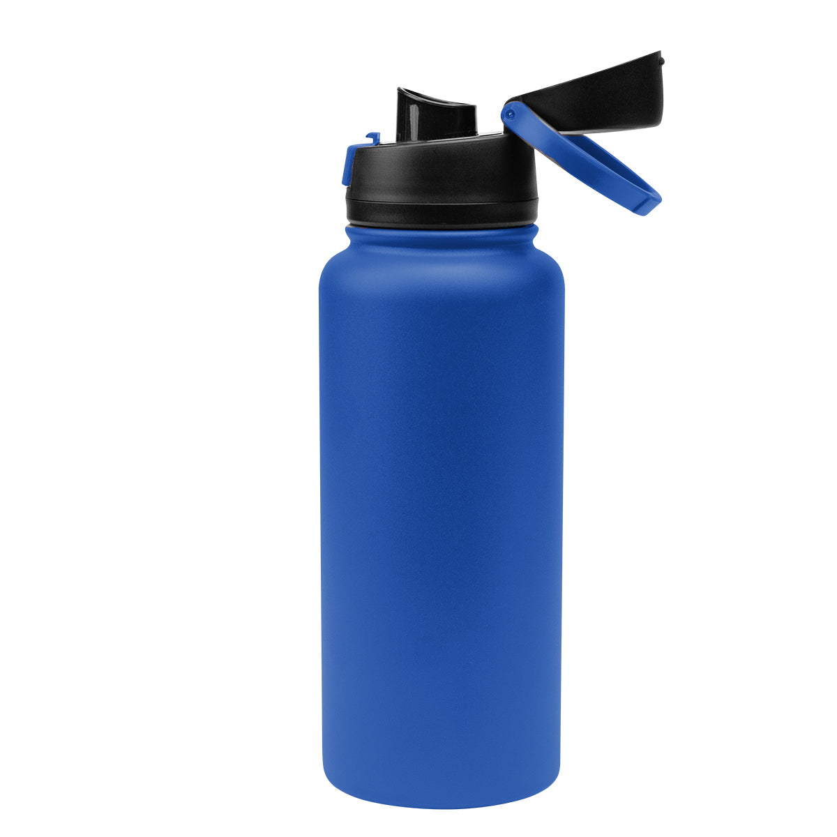 Pop Sip Recycled Stainless Steel Bottle, 32 oz - Blue - Open