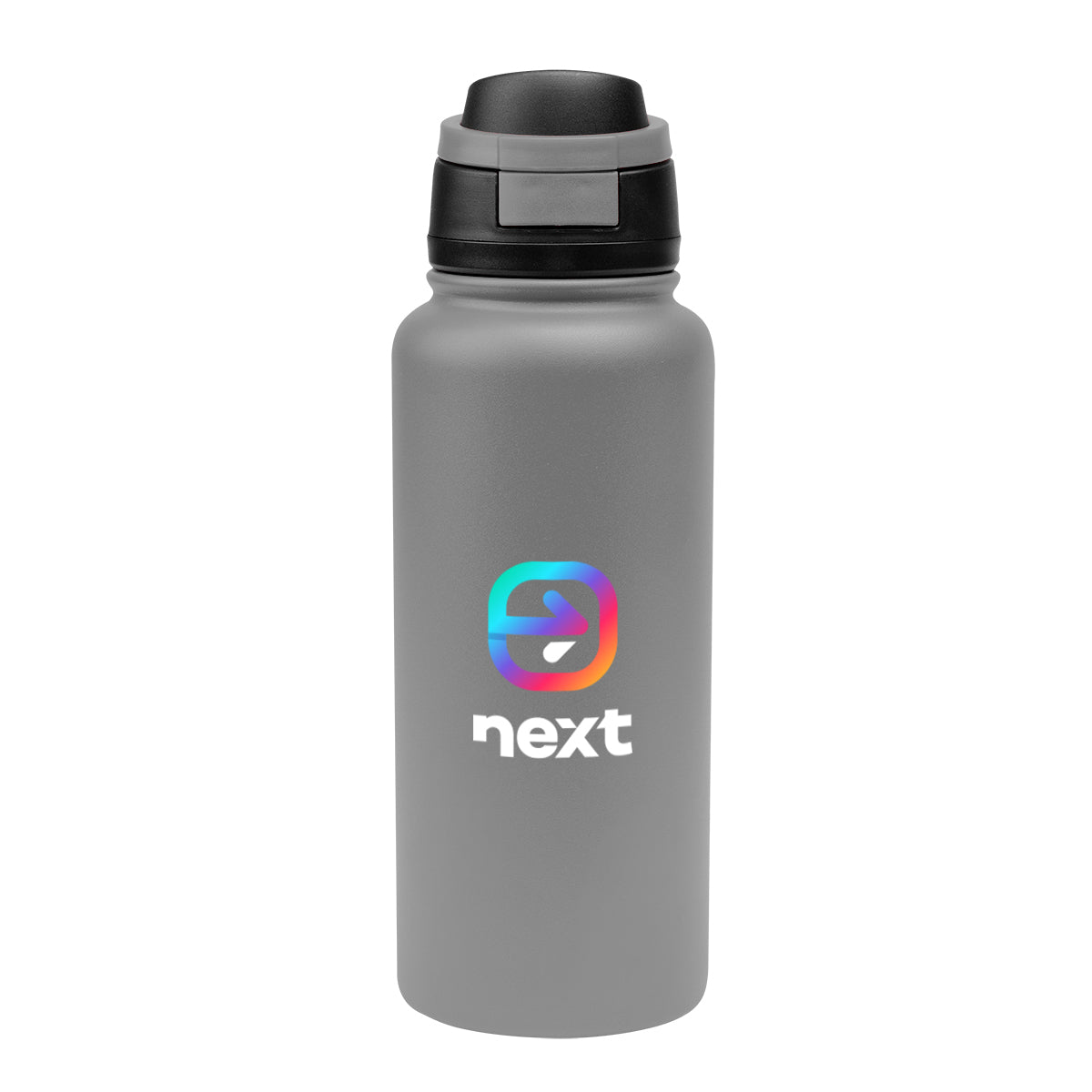 Pop Sip Recycled Stainless Steel Bottle, 32 oz - Gray - Colorbrite