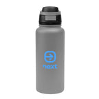 Pop Sip Recycled Stainless Steel Bottle, 32 oz - Gray - Silk Screen