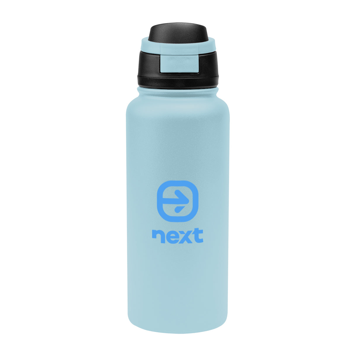 Pop Sip Recycled Stainless Steel Bottle, 32 oz - Light Blue - Silk Screen
