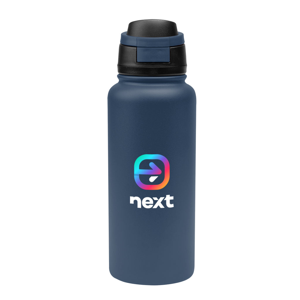 Pop Sip Recycled Stainless Steel Bottle, 32 oz - Navy - Colorbrite