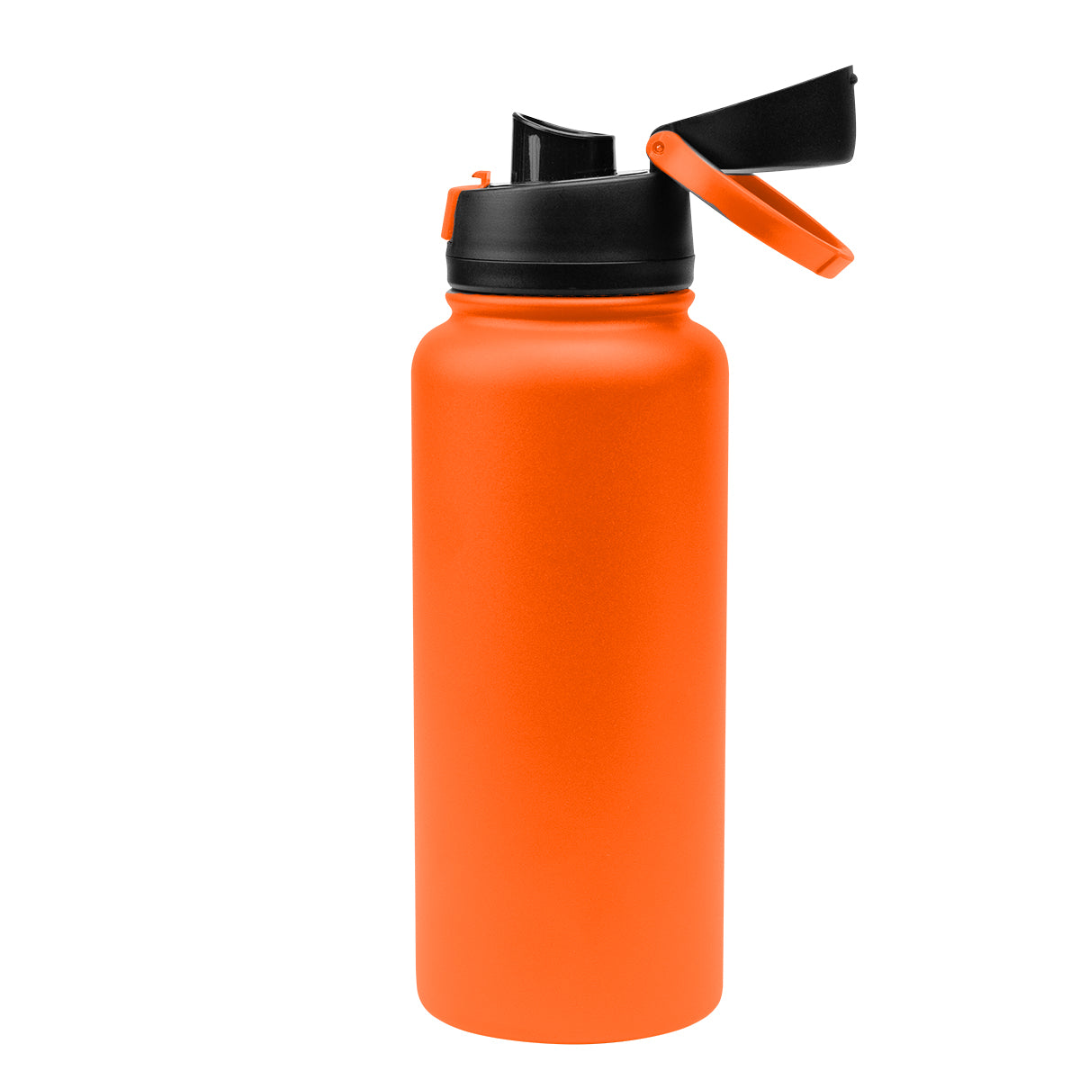 Pop Sip Recycled Stainless Steel Bottle, 32 oz - Orange - Open