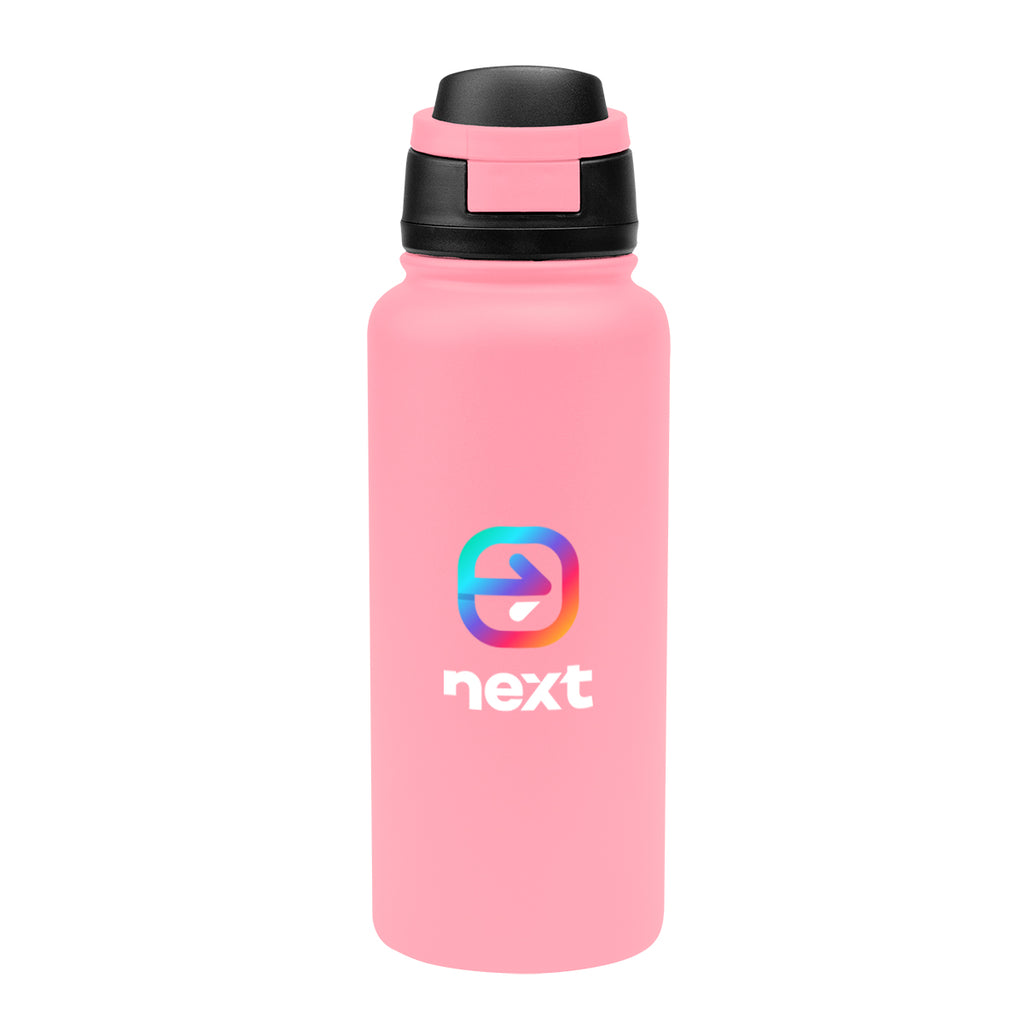 Pop Sip Recycled Stainless Steel Bottle, 32 oz - Pink - Colorbrite