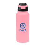 Pop Sip Recycled Stainless Steel Bottle, 32 oz - Pink - Silk Screen