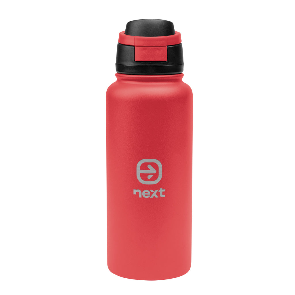 Pop Sip Recycled Stainless Steel Bottle, 32 oz - Red - Laser Engraving