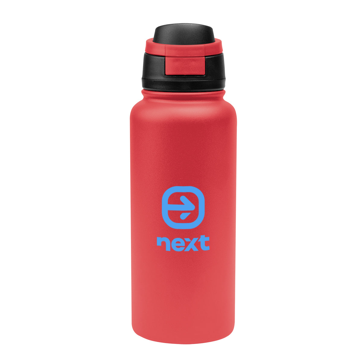 Pop Sip Recycled Stainless Steel Bottle, 32 oz - Red - Silk Screen