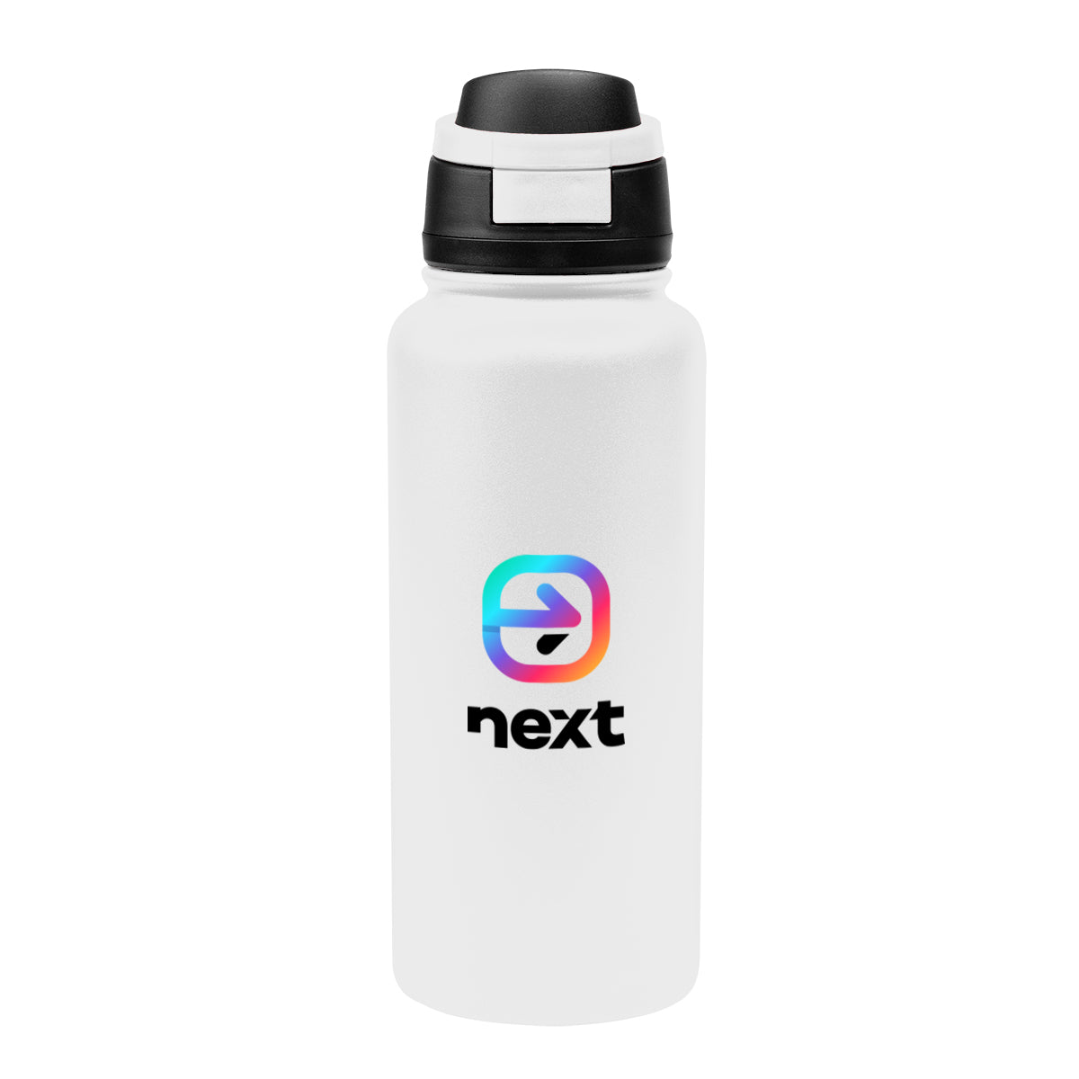 Pop Sip Recycled Stainless Steel Bottle, 32 oz - White - Colorbrite