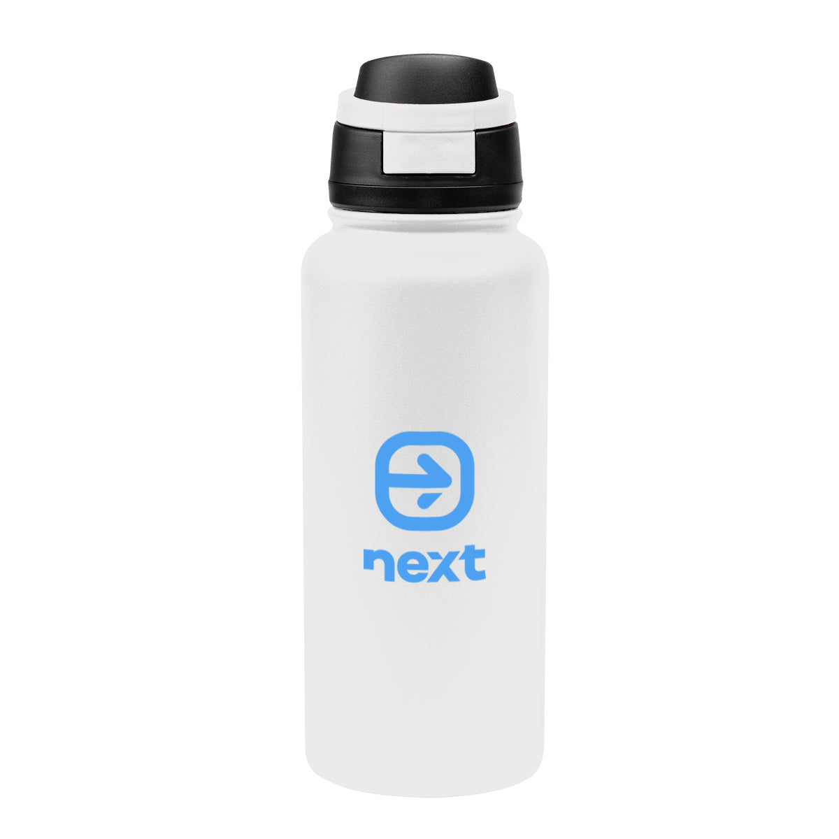 Pop Sip Recycled Stainless Steel Bottle, 32 oz - White - Silk Screen