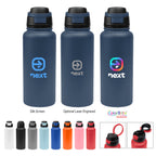 Pop Sip Recycled Stainless Steel Bottle, 32 oz