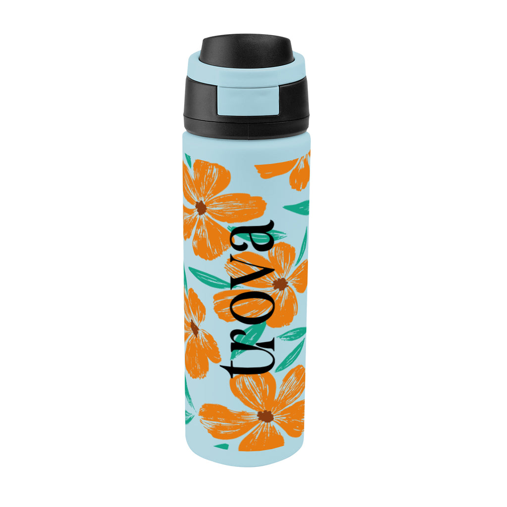 Pop Sip Recycled Stainless Steel Bottle in Full Color, 24 oz - Light Blue - Megabrite