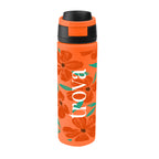 Pop Sip Recycled Stainless Steel Bottle in Full Color, 24 oz - Orange - Megabrite