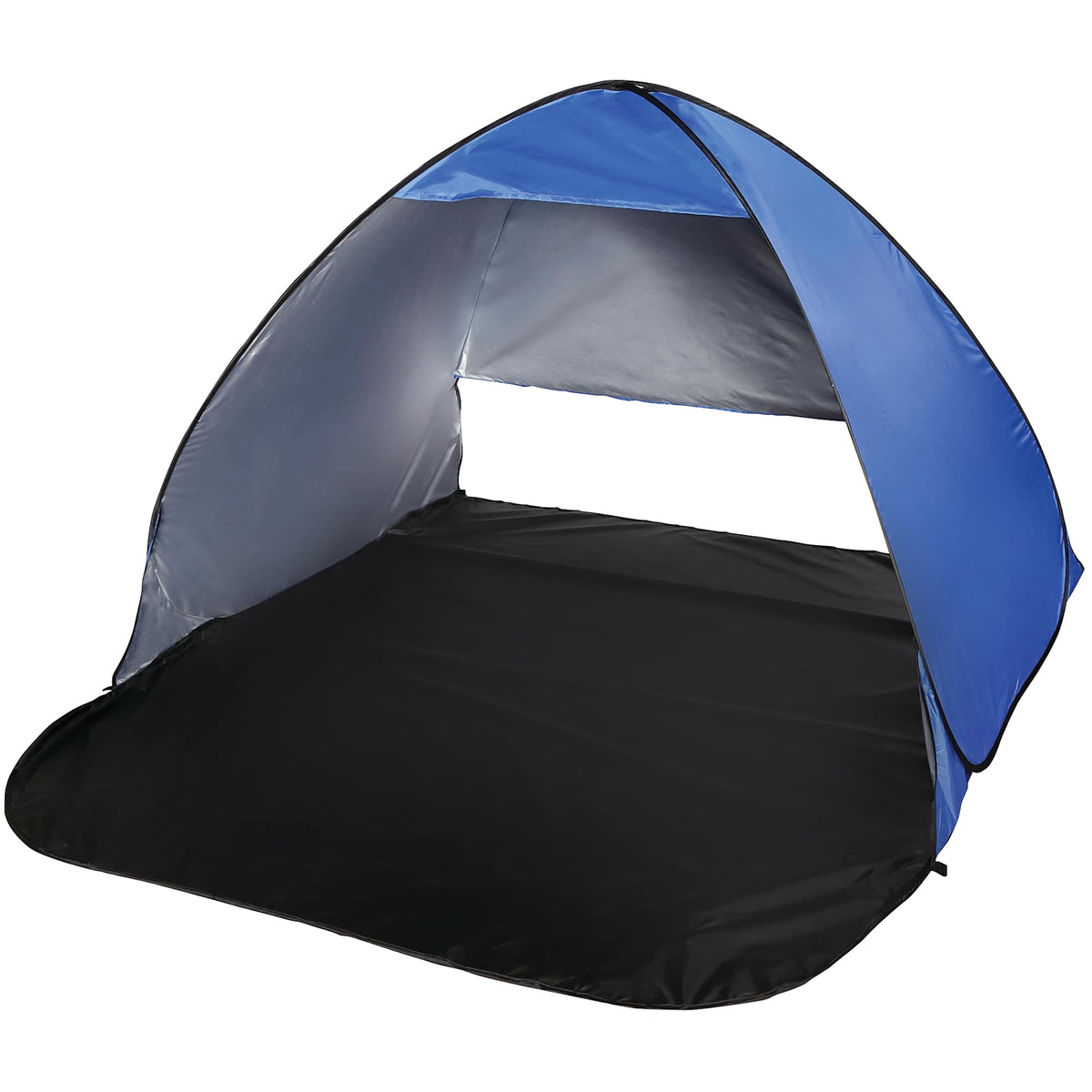 Pop Up Beach Tent for Two with UV Coating Transfer - Royal/Black - Photo