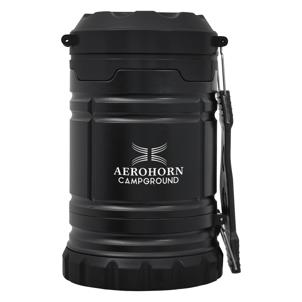 Pop-Up COB Lantern with Carry Handle - Black with Black - Pad Print