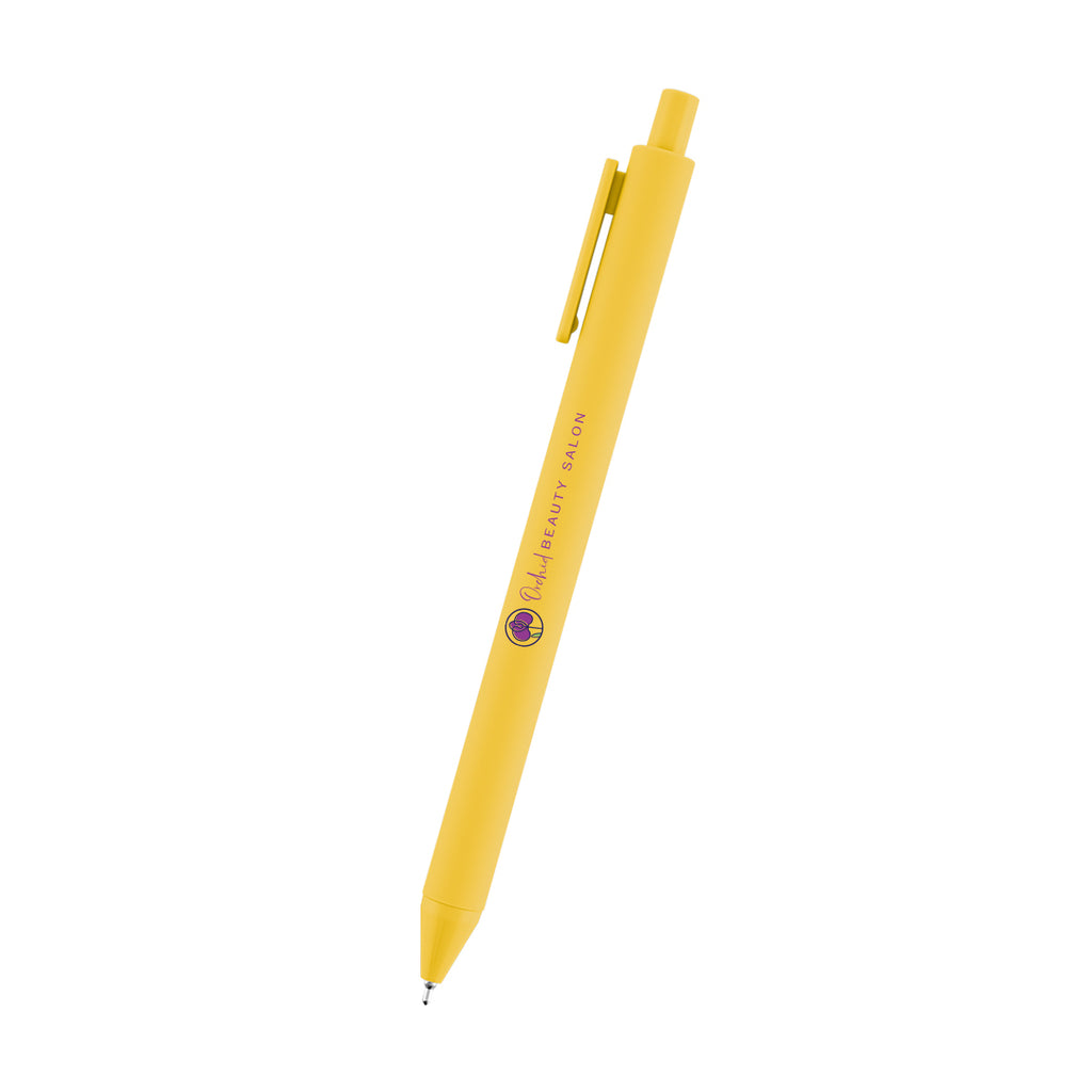 Poppy Semi-Gel Pen in Recycled ABS - Yellow - Full Color