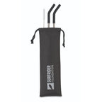 Poppy Stainless Steel Straws with Silicone Tips, Set of 2 Transfer - Black - View 1