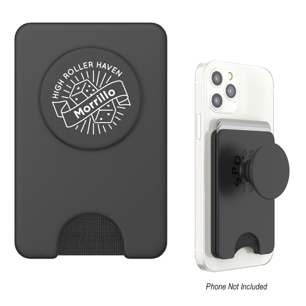PopSockets PopWallet Plus for Magnetic Charging - Black - Digital