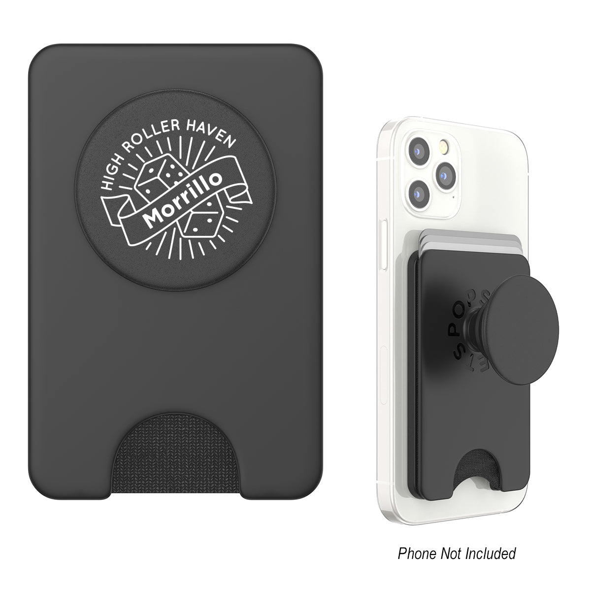 PopSockets PopWallet Plus for Magnetic Charging - Black - Digital