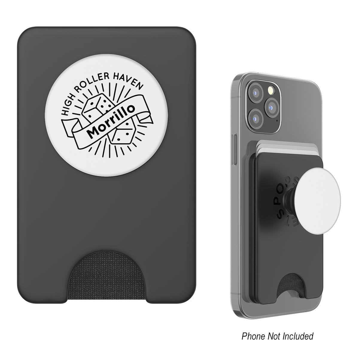 PopSockets PopWallet Plus for Magnetic Charging - White - Digital