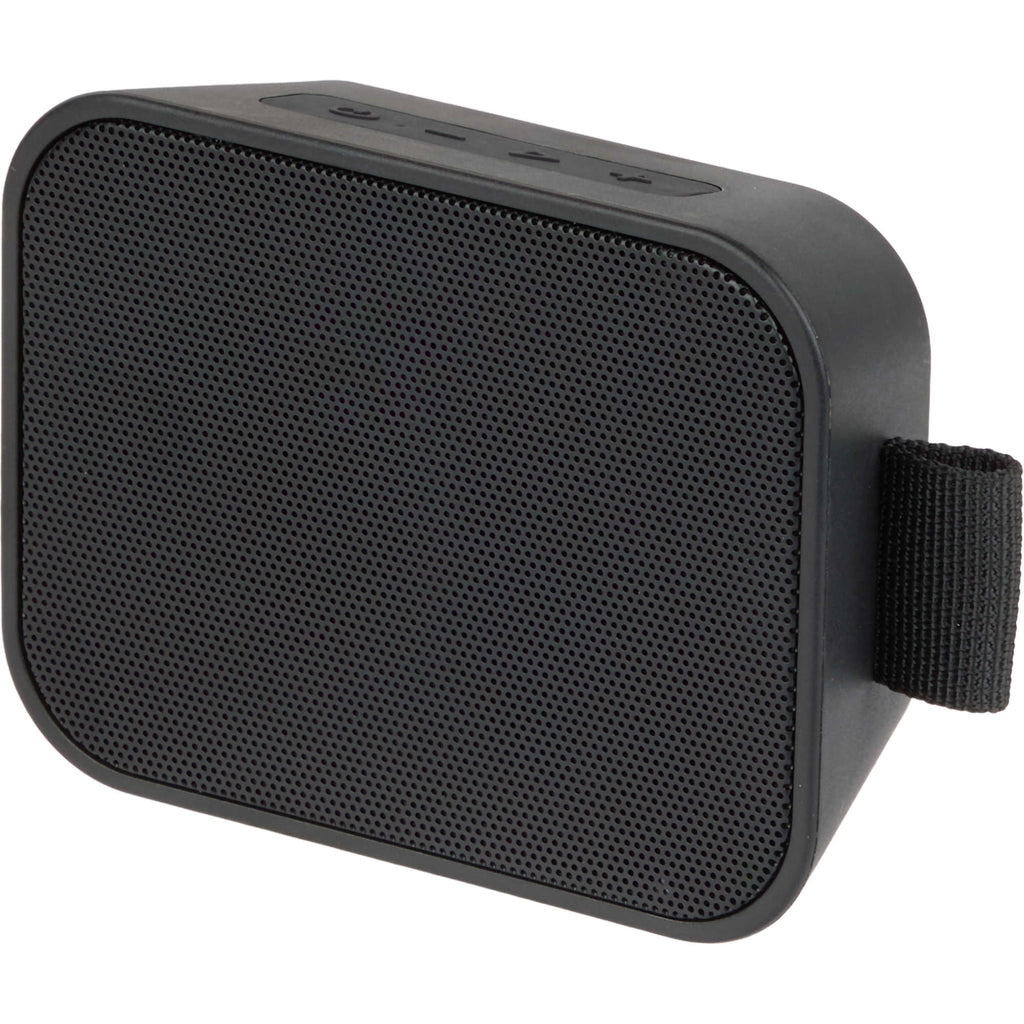 PortaBoom Water-Resistant Speaker, 3W Full Color - Black - Left Angle